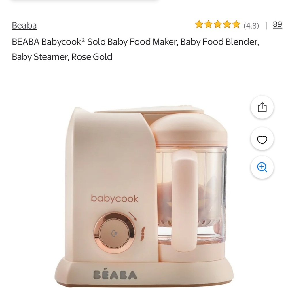 Beaba Babycook Solo Baby Food Maker - Cream and Gold